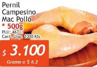 Belalcazar Pernil Campesino Mac Pollo 500g oferta
