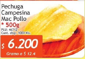 Belalcazar Pechuga Campesina Mac Pollo 500g oferta