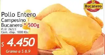Belalcazar Pollo Entero Campesino Bucanero 500g oferta