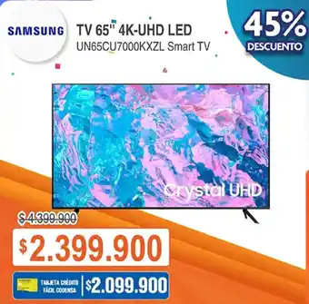 Alkosto SAMSUNG TV 65" 4K-UHD LED UN65CU7000KXZL Smart TV oferta