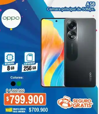 Alkosto oppo A58 Cámara principal de 50Mpx. oferta