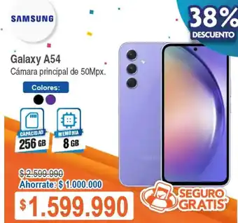 Alkosto SAMSUNG Galaxy A54 Cámara principal de 50Mpx. oferta