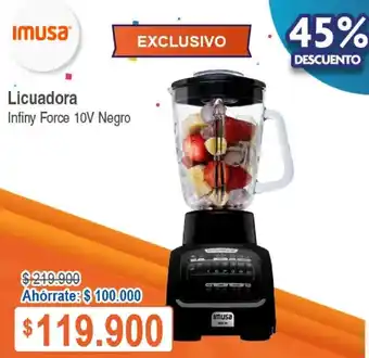 Oferta Imusa Licuadora Infiny Force 10V Negro en Alkosto