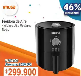 Alkosto Imusa Freidora de Aire 4,0 Litros Ultra Mecánica Negro oferta
