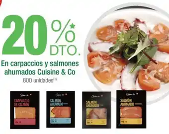 Jumbo En carpaccios y salmones ahumados Cuisine & Co 800 unidades oferta