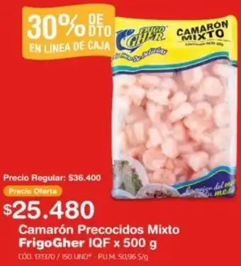 Makro Camarón Precocidos Mixto FrigoGher IQF x 500g oferta