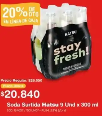 Makro Soda Surtida Hatsu 9 Und x 300ml oferta