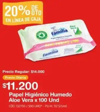 Makro Papel Higiénico Humedo Aloe Vera x 100 Und oferta