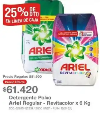 Makro Detergente Polvo Ariel Regular - Revitacolor x 6kg oferta