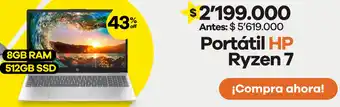 Éxito Portátil HP Ryzen 7 oferta
