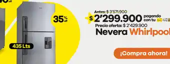 Éxito Nevera Whirlpool oferta