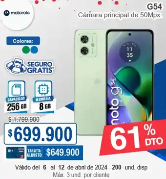 Ktronix Motorola G54 Cámara principal de 50Mpx oferta