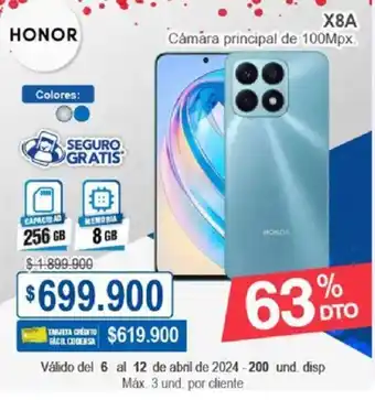 Ktronix HONOR X8A Cámara principal de 100Mpx. oferta
