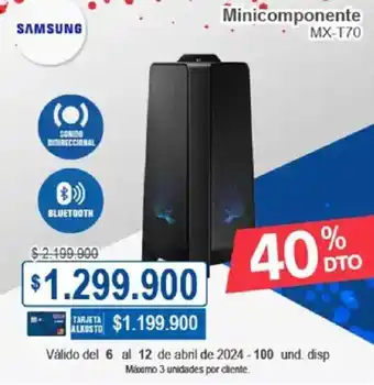 Ktronix SAMSUNG Minicomponente MX-T70 oferta