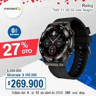 Ktronix Esenses Reloj SW-11 36.32 mm Negro oferta