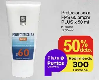 Protector solar FPS 60 ampm PLUS x 50 ml