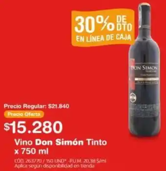 Makro Vino Don Simón Tinto x 750ml oferta