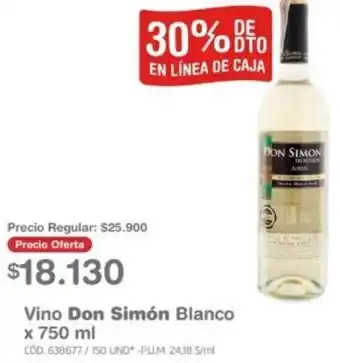 Makro Vino Don Simón Blanco x 750ml oferta