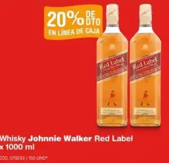 Makro Whisky Johnnie Walker Red Label x 1000ml oferta