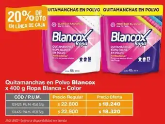 Makro Quitamanchas en Polvo Blancox x 400g oferta