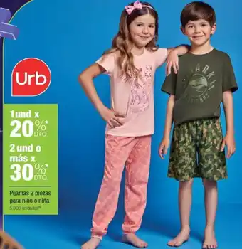 Pijamas 2 piezas para niño o niña 1und