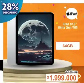 Alkosto iPad 10.9" 10ma Gen Wifi 64GB oferta