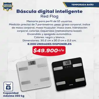 Tiendas D1 Báscula digital inteligente Red Flag oferta