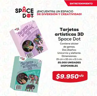 Tiendas D1 Tarjetas artisticas 3D Space Dot oferta