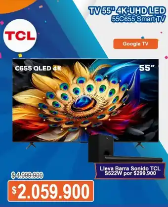 Alkosto TCL TV 55" 4K-UHD LED 55C655 Smart TV oferta