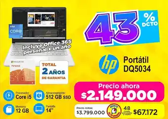 Alkomprar hp Portátil DQ5034 oferta