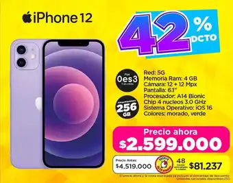 Alkomprar iPhone 12 256GB oferta