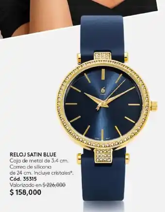 Ésika RELOJ SATIN BLUE Caja de metal de 3.4 cm. Correa de silicona de 24 cm. oferta