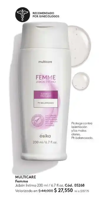 Ésika MULTICARE Femme Jabón Intimo 200 ml/6.7 fl.oz. oferta