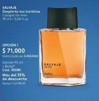 Ésika Salvaje 90 ml + Bolsa oferta