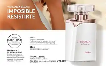 Ésika VIBRANZA BLANC Parfum 45 ml/1,5 fl.oz. oferta