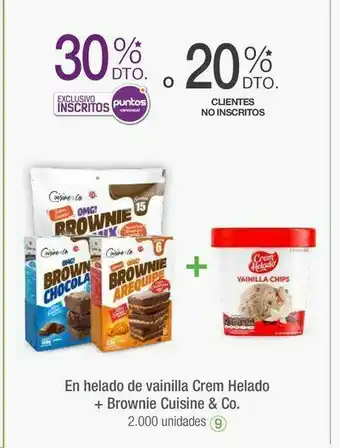 Jumbo En helado de vainilla crem helado + brownie cuisine & co. oferta
