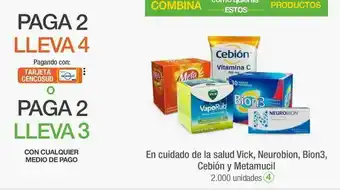 En cuidado de la salud vick, neurobion, bion3, cebión y metamucil