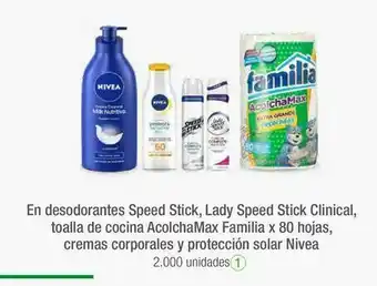 Jumbo En desodorantes speed stick, lady speed stick clinical, toalla de cocina acolchamax familia x 80 hojas, cremas corporales y p oferta