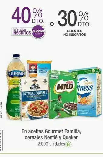 Jumbo En aceites gourmet familia, cereales nestlé y quaker oferta