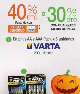 Jumbo En pilas aa y aaa pack x 6 unidades varta oferta