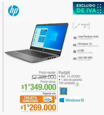 Jumbo Computador portátil hp oferta