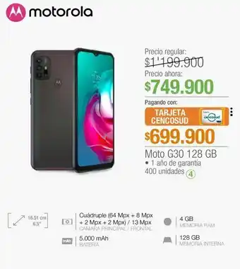 Jumbo Moto g30 128 gb oferta