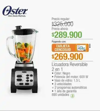 Jumbo Licuadora reversible 2 en 1 oster oferta