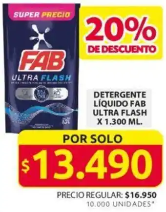 Ara DETERGENTE LÍQUIDO FAB ULTRA FLASH x 1.300ml oferta