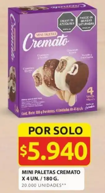 Ara MINI PALETAS CREMATO X 4UN/180G oferta