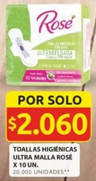 Ara TOALLAS HIGIÉNICAS ULTRA MALLA ROSÉ X 10UN oferta