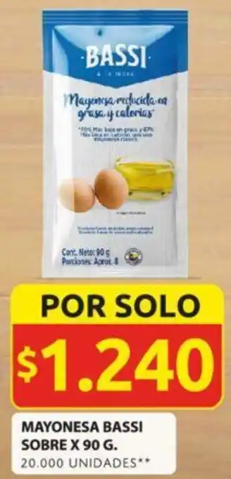 Ara MAYONESA BASSI SOBRE X 90G oferta