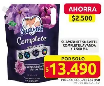 Ara SUAVIZANTE SUAVITEL COMPLETE LAVANDA x 1.500ml oferta
