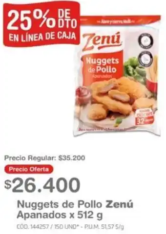 Makro Nuggets de Pollo Zenú Apanados x 512g oferta