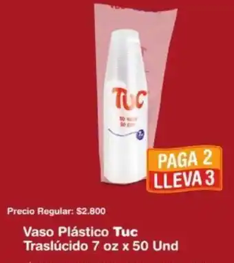 Makro Vaso Plástico Tuc Traslúcido 7 oz x 50 Und oferta